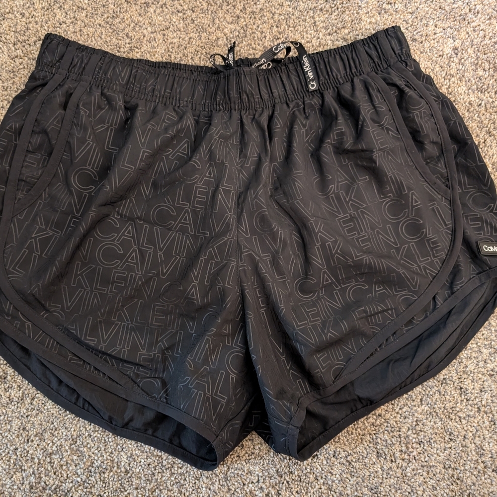 Calvin Klein Women's Black Athletic Lined Shorts Size Medium EUC